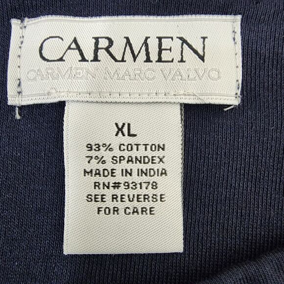 Carmen Marc Valvo Top Women XL Boatneck Pullover Stretch 3/4 Sleeve Braided Knit - Picture 7 of 8